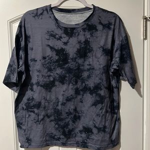Black and gray tye-dye women tshirt